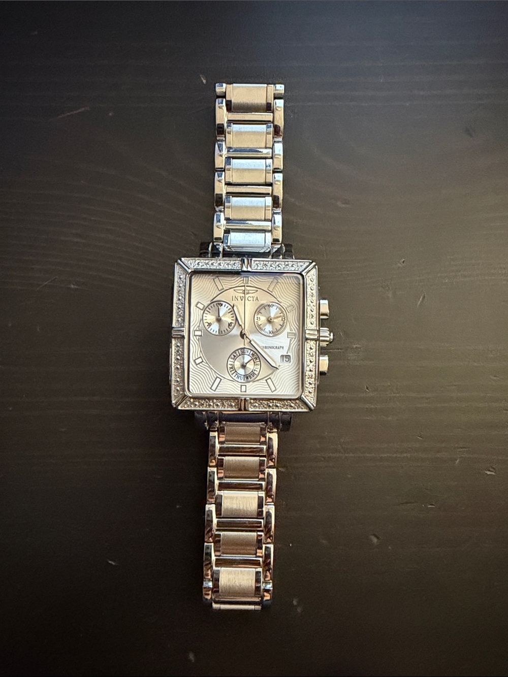Invicta Silver Women’s Square Chronograph Bracelet Watch
